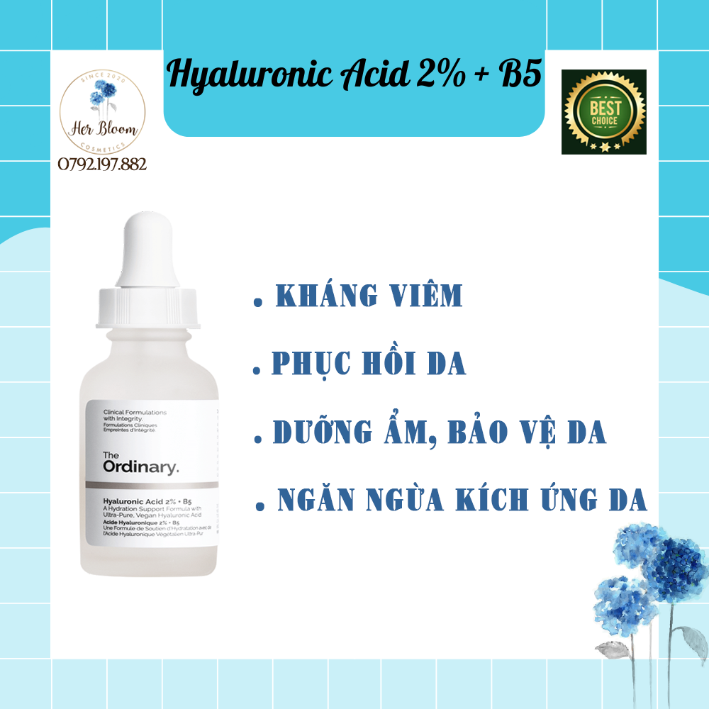 -Serum cấp ẩm phục hồi Hyaluronic Acid 2% + B5