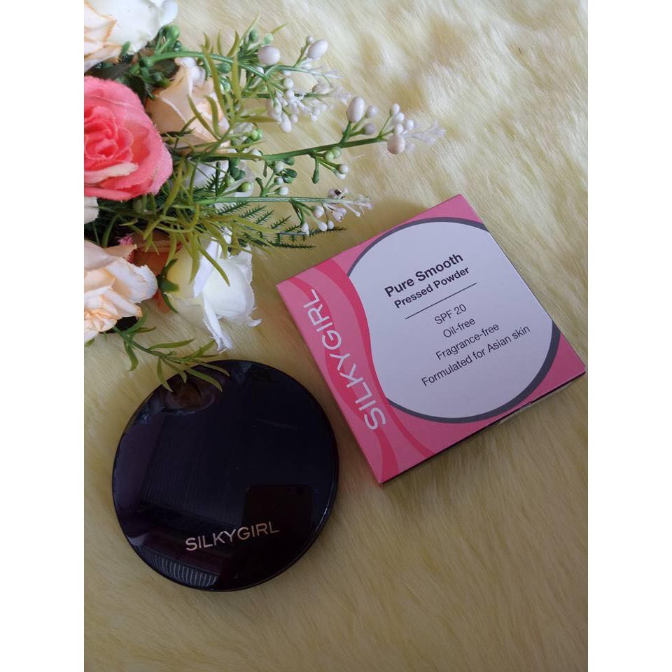 Phấn phủ trang điểm mịn da silkygirl pure smooth pressed powder spf20