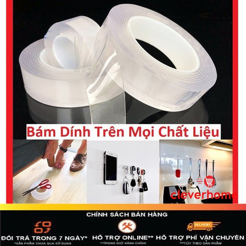 Cuộn Keo Băng Dính 2 Mặt Đa Năng Trong Suốt cuộn 3m - Bám dính trên mọi bề mặt chịu lực chịu nhiệt độ đàn hồi cao chống rung động (loại dày 2mm)