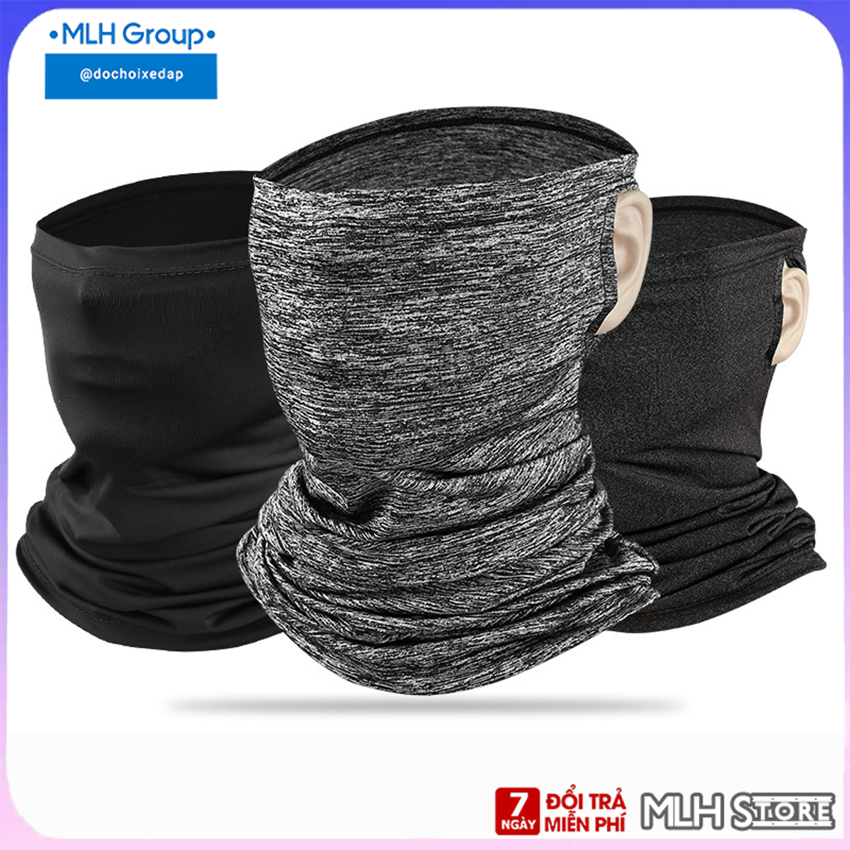 Khăn Phượt Ống Trùm Che Mặt chất liệu vải lụa thoáng khí, thoát hơi nhanh, nhanh khô - MLH Shop