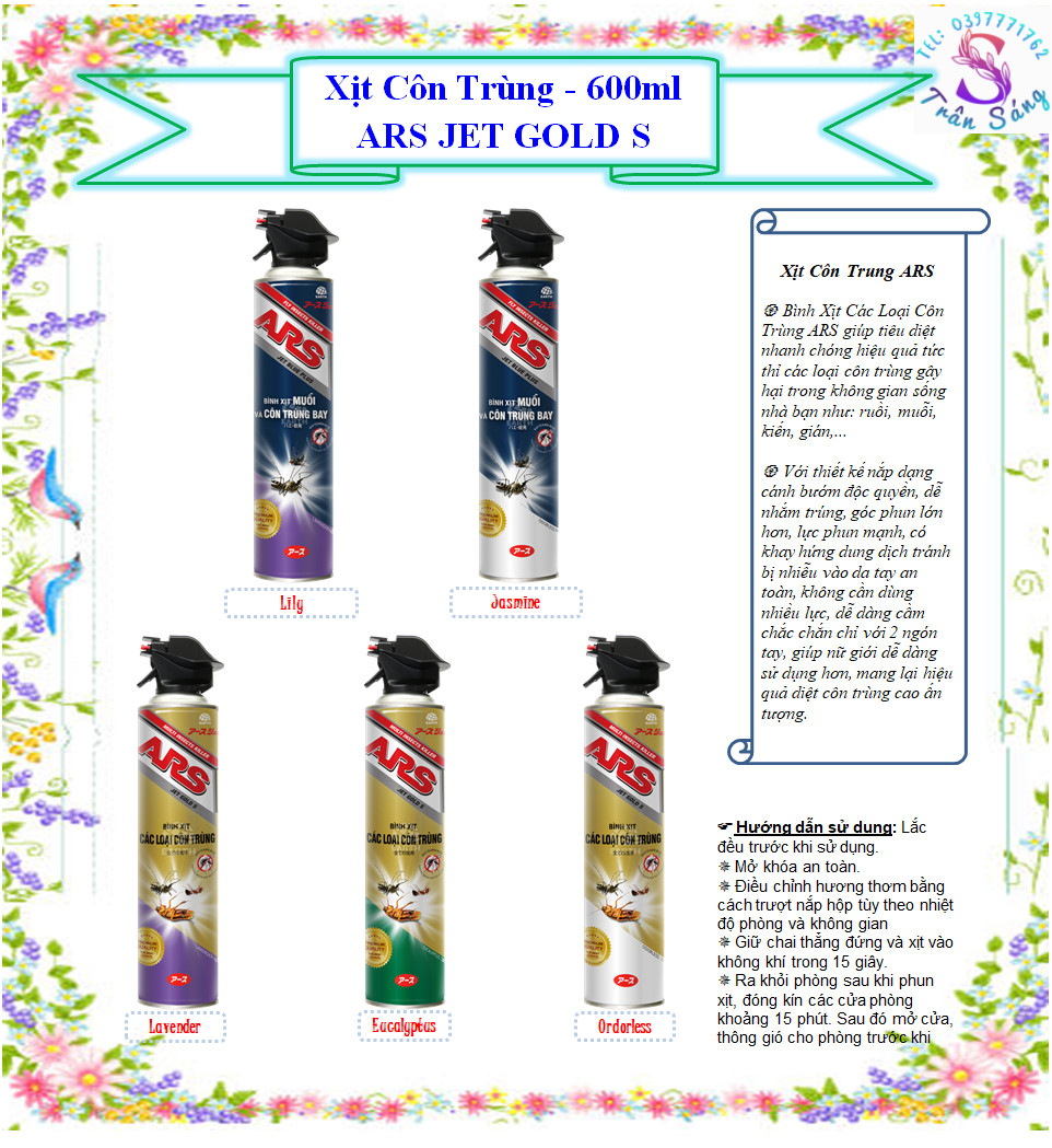Bình xịt các loại côn trùng ars jet gold s 600ml