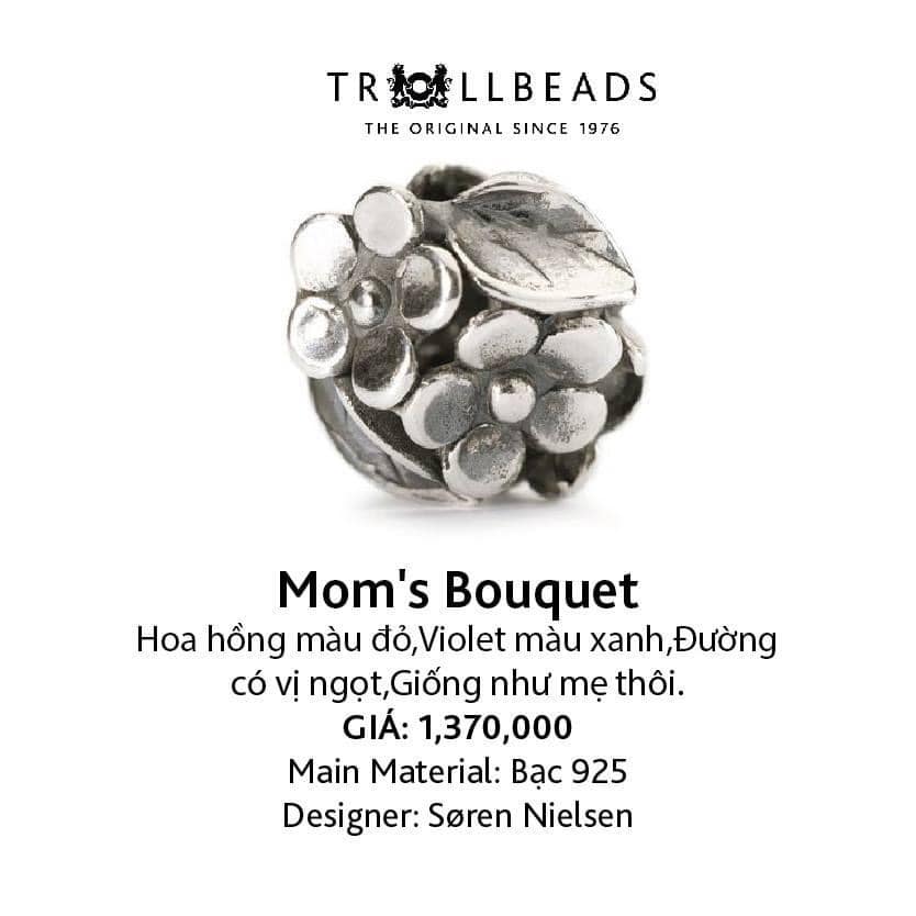 Trollbeads bead bạc cao cấp Mom's Bouquet