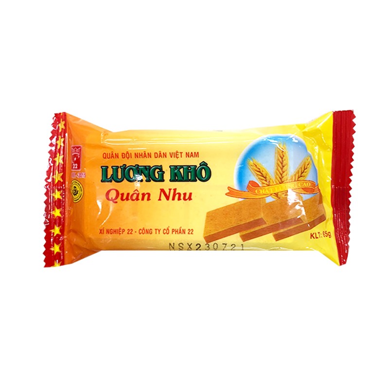 Lương khô QĐ - Lương khô quânnhu vị đậu xanh 65gr/gói