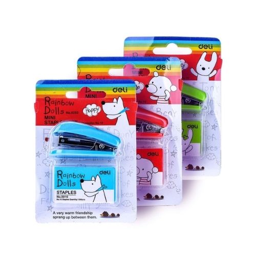 Dập ghim mini số 10 Deli Stapler 0253 bao gồm hộp ghim