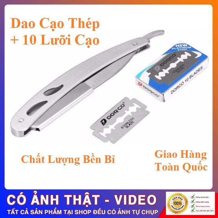 Dao Cạo Râu Tóc Đa Năng Làm Bằng Thép Cao Cấp Tặng Kèm 10 Lưỡi Cạo