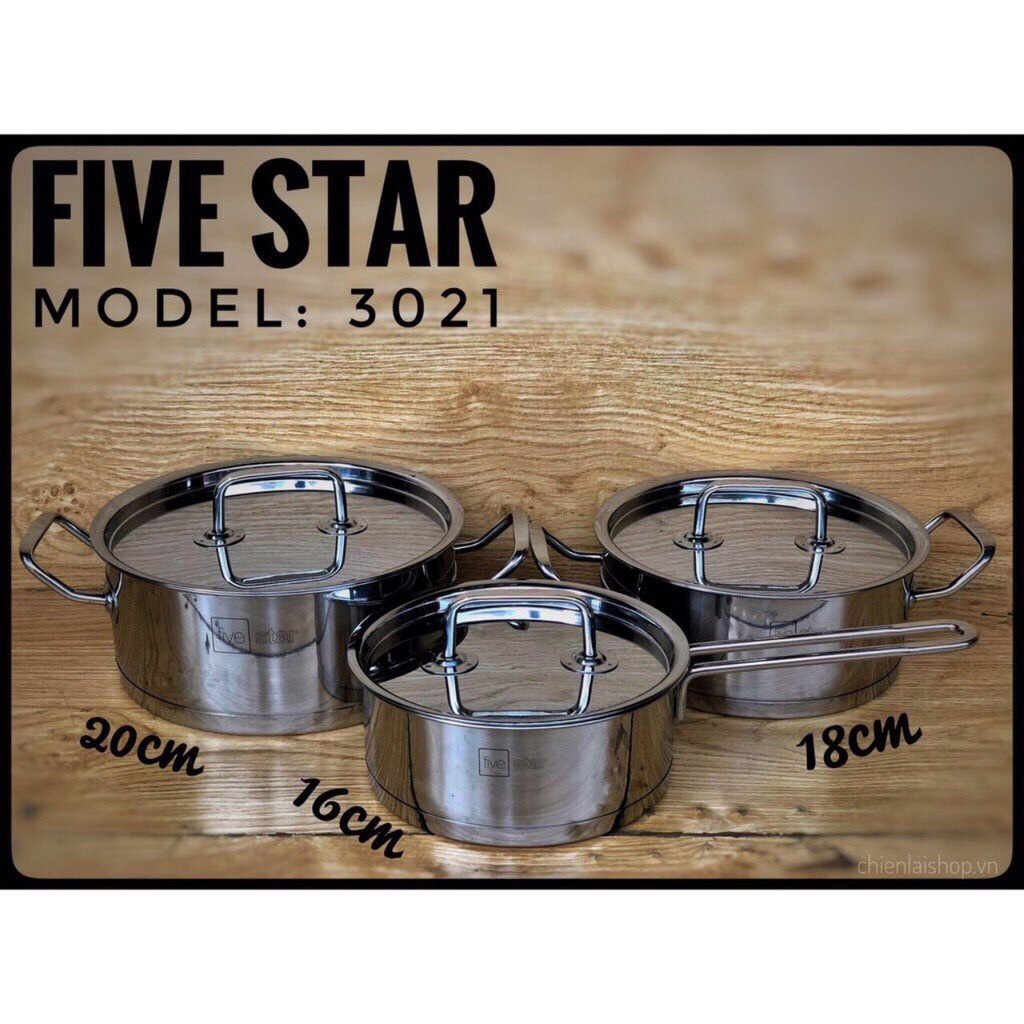 Bộ nồi fivestar fs-b3021 đáy từ