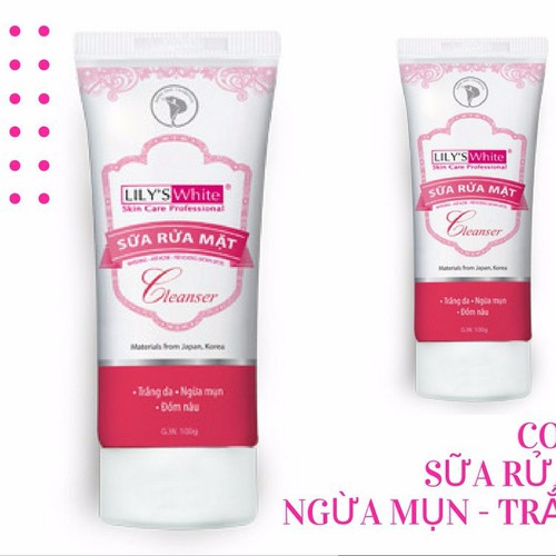 [HCM]Sữa rửa mặt lily’s white cleanser trắng da sạch mụn
