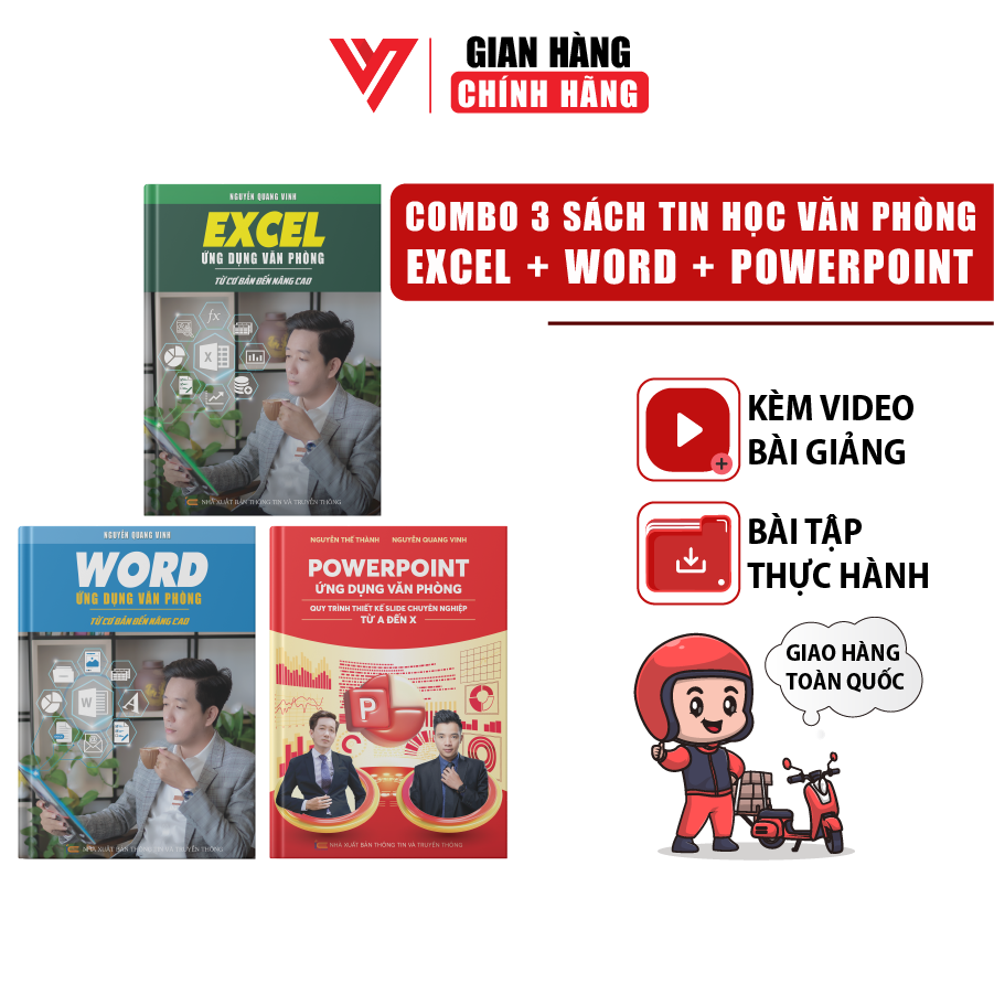 Combo 3 sách word, excel, powerpoint ứng dụng văn phòng cb3wepp