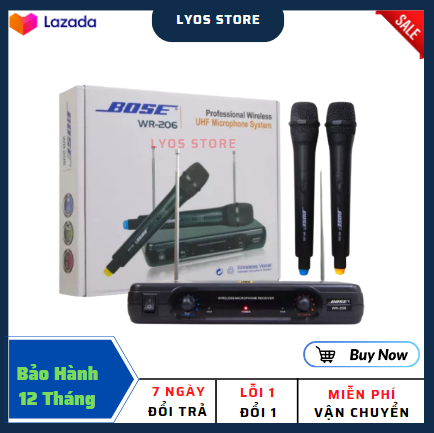 Micro karaoke bose wr 206 – micro không dây sóng uhf – hát nhẹ, chống hú hiệu quả