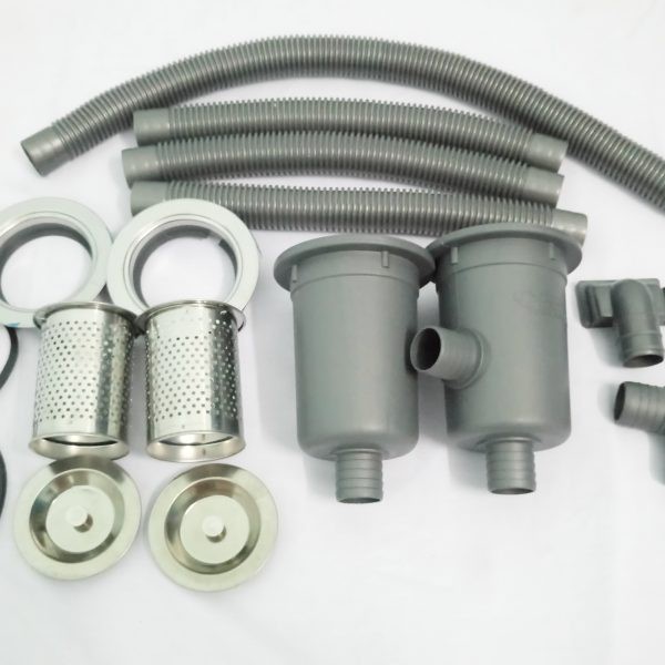 Bộ xi phông ống xả chậu rửa bát sơn hà 2 hố, xi phông đôi chậu rửa bát tân á đường kính bầu 11cm