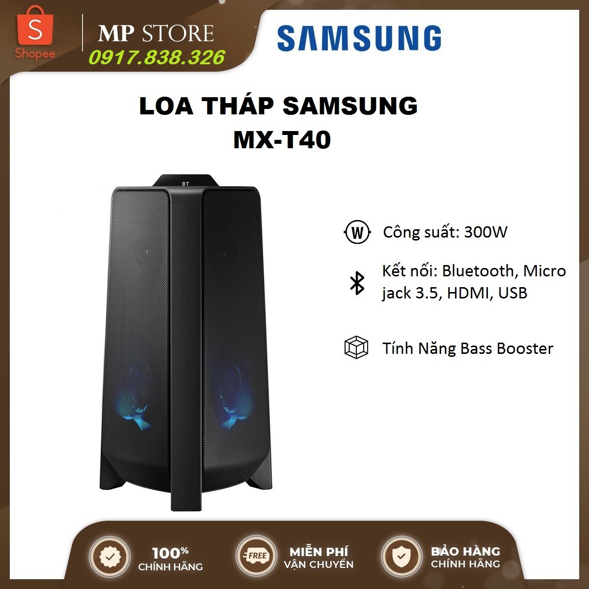 [CHÍNH HÃNG - FREESHIP] Loa Tháp SAMSUNG MX-T40 (Công suất 300W) | Hàng mới 100%, Bảo hành chính hãng 12 tháng