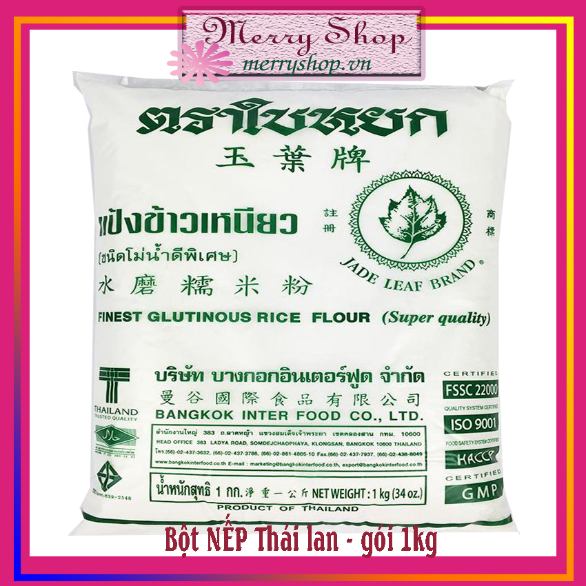 Tinh bột gạo nếp thái lan 1kg 🎁 date mới 🎁 bột nguyên chất, thơm ngon, mềm dẻo - merry shop