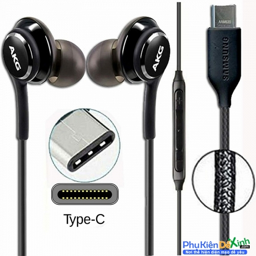 Tai nghe có dây samsung akg cổng type c chính hãng, tặng kèm 4 núm phụ