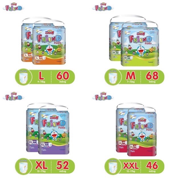 Bỉm Goon friend quần L60 miếng