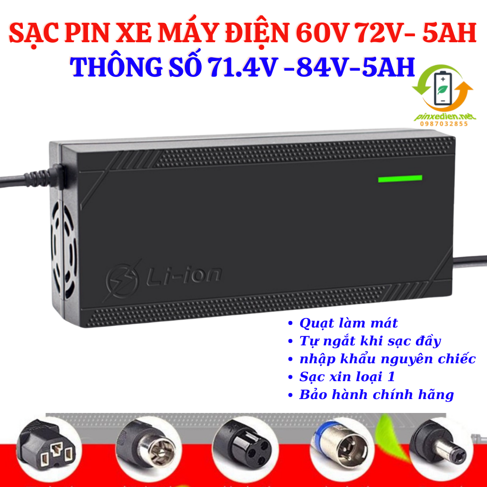 Sạc pin xe máy điện 60v 72v 5ah