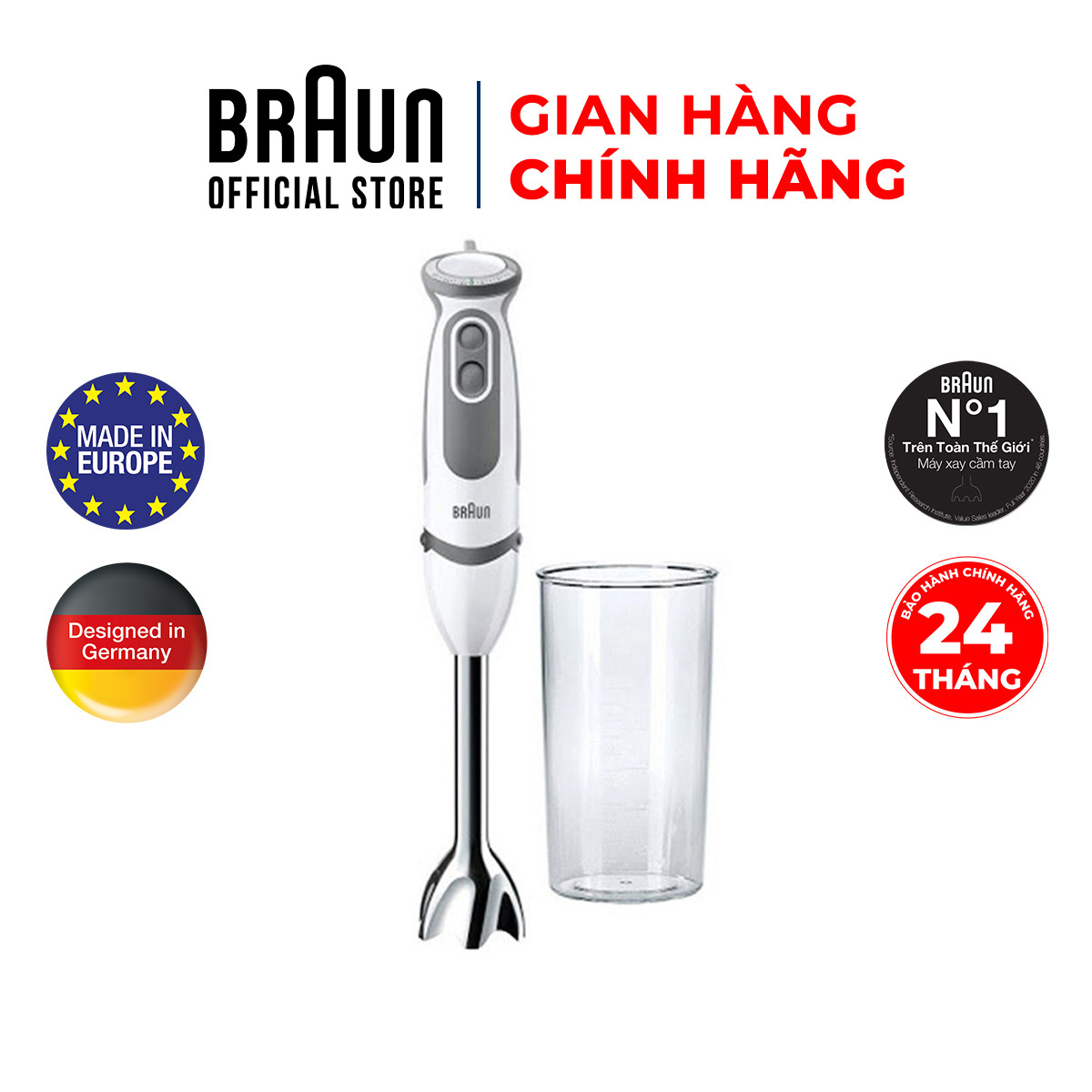 Máy xay cầm tay  Braun MQ5200 Sản xuất 100% tại Châu Âu , Công suất 1000w, chống văng độc quyền, xay nhanh, xay thức ăn dặm cho bé, phụ kiện đa dạng Bảo hành 24 tháng, đổi trả 15 ngày, dịch vụ chu đáo