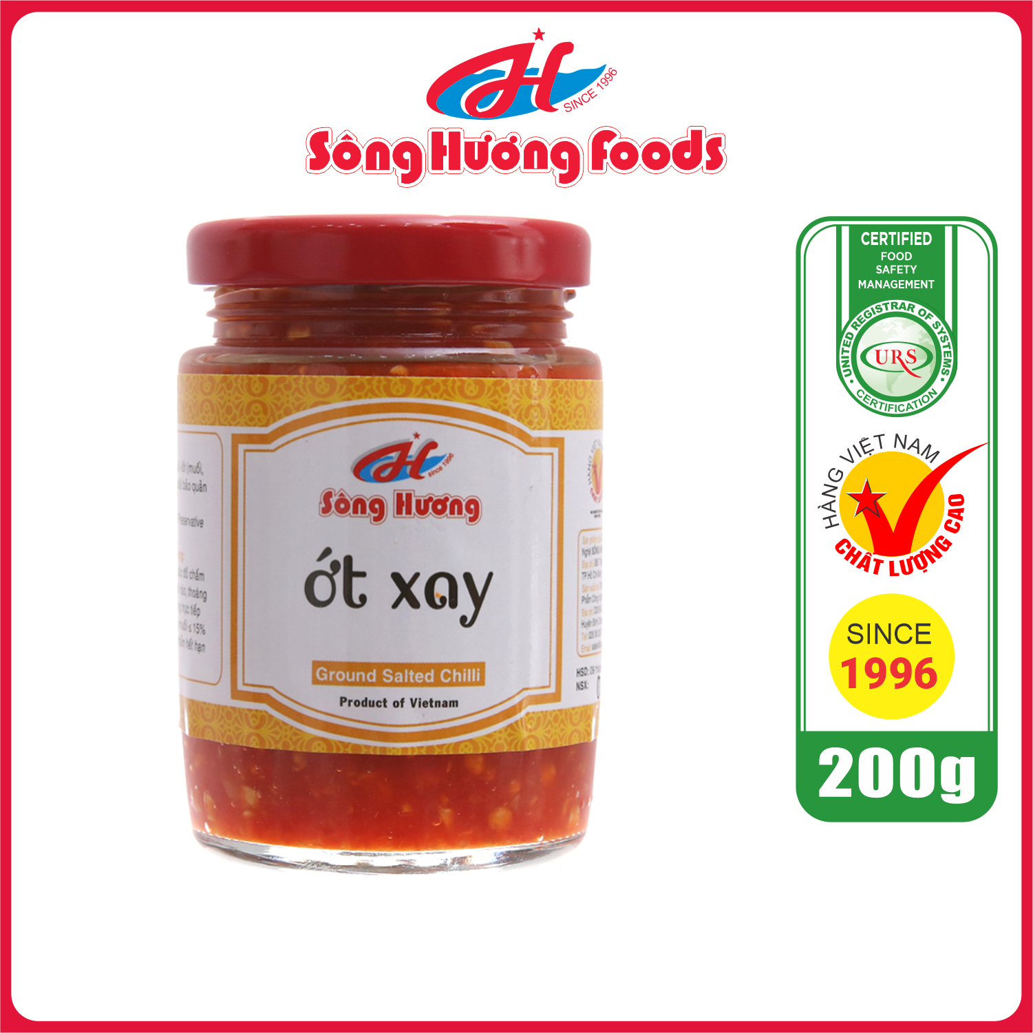 Ớt Tươi Xay Sông Hương Foods Hũ 200g - Ăn kèm cơm , bún , phở , mì tôm , ăn vặt , thịt nướng