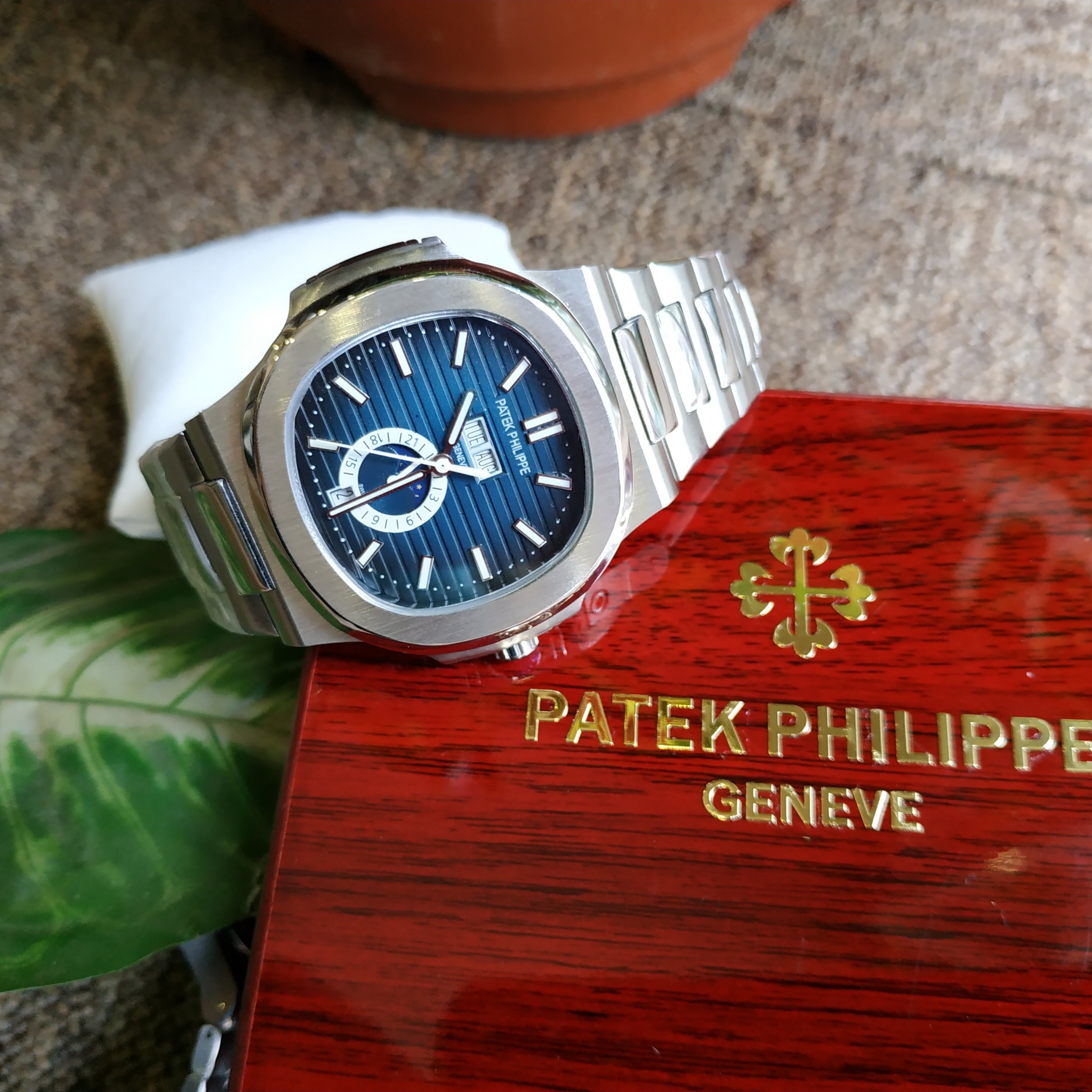 {LAZADA ĐỒNG HỒ HÀNG HIỆU } ĐỒNG HỒ NAM NAUTILUS AUTOMATIC MẶT TRĂNG SAO DÂY KIM LOẠI + THẺ BẢO HÀNH 18 THÁNG { BÁN BUÔN ORIENT SEIKO PATEK SK }