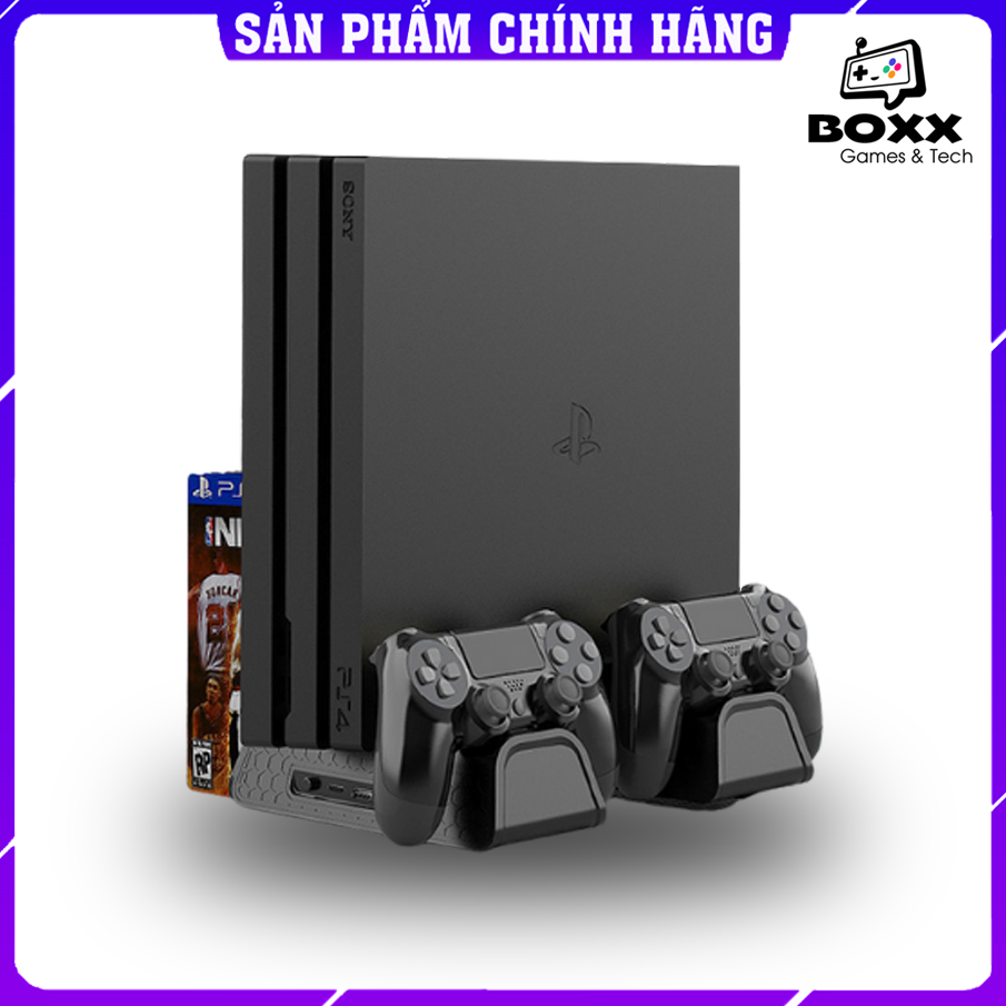 Đế tản nhiệt cho máy PS4 Slim/Pro All in One, chân đế đứng làm mát cho máy PS4 chính hãng Dobe