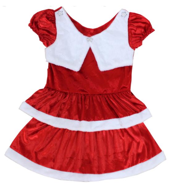 Set váy Noel 2 tầng Tặng Kèm Mũ  Nhung cho bé từ 1- 10 tuổi