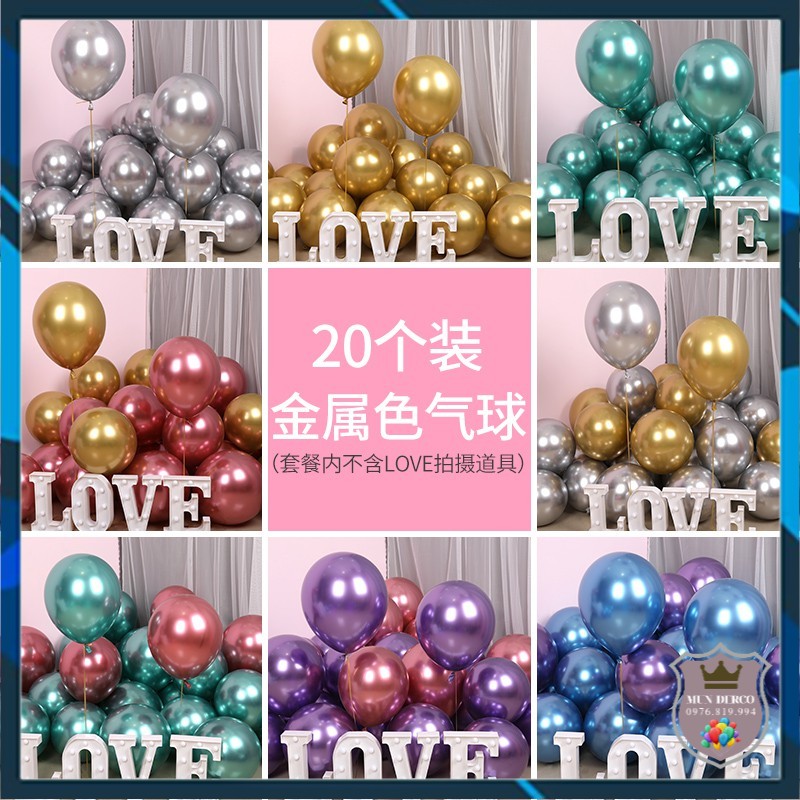 Set 50 bóng chrome siêu nhũ 10 inch chính hãng shuaian