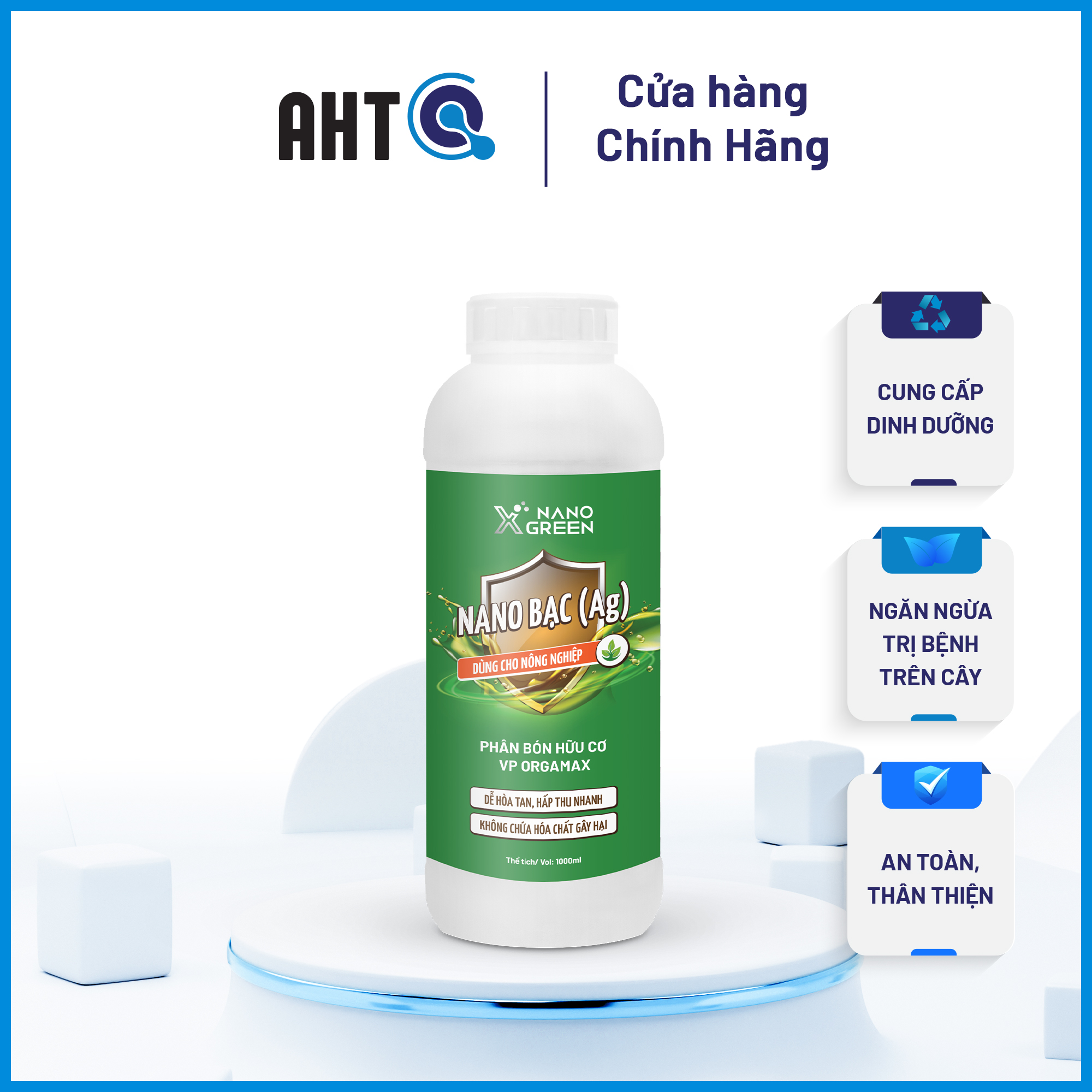 Nano bạc chitosan nông nghiệp nano xgreen hạn chế vi khuẩn, nấm, virus, bệnh vàng lá, thối rễ, xì mủ thân-aht corp 1000ml