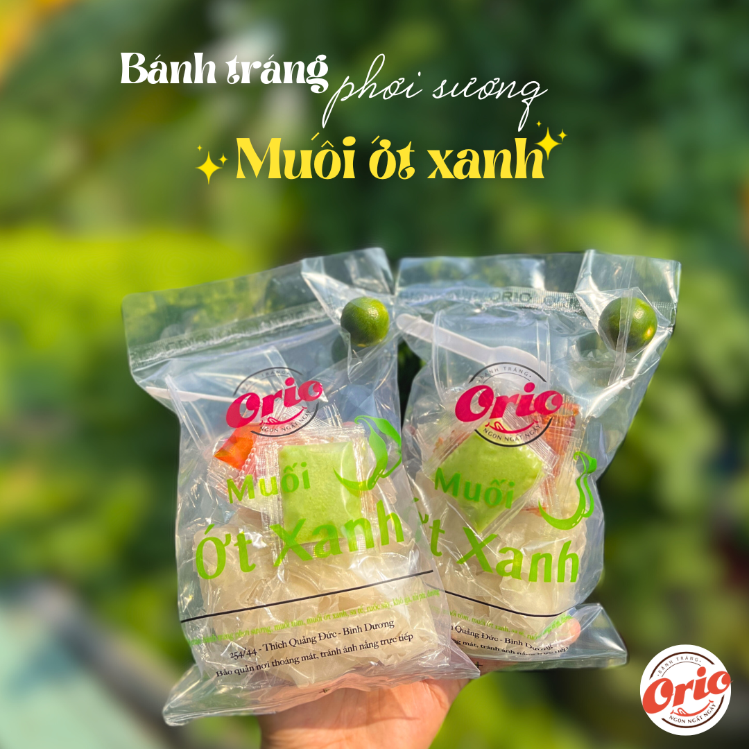 Bánh tráng phơi sương orio muối ớt xanh