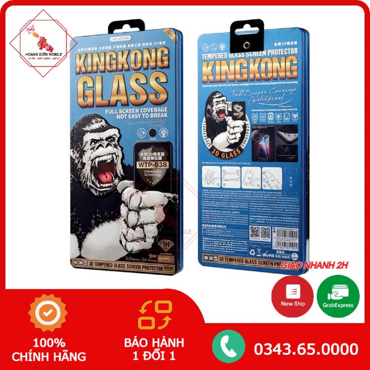 Kính cường lực ip kingkong full màn hình hộp sắt cho ip 6/6s/7/7plus/8/8plus/plus/x/xr/xs/11/11pro/11promax