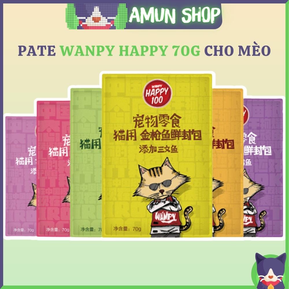 Combo 10 gói Pate cho mèo Wanpy Happy gói 70g thức ăn cho mèo dạng súp