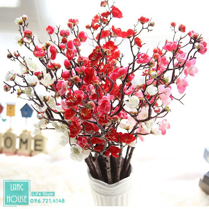 Hoa giả hoa đào - cành đào loại 1 giống thật