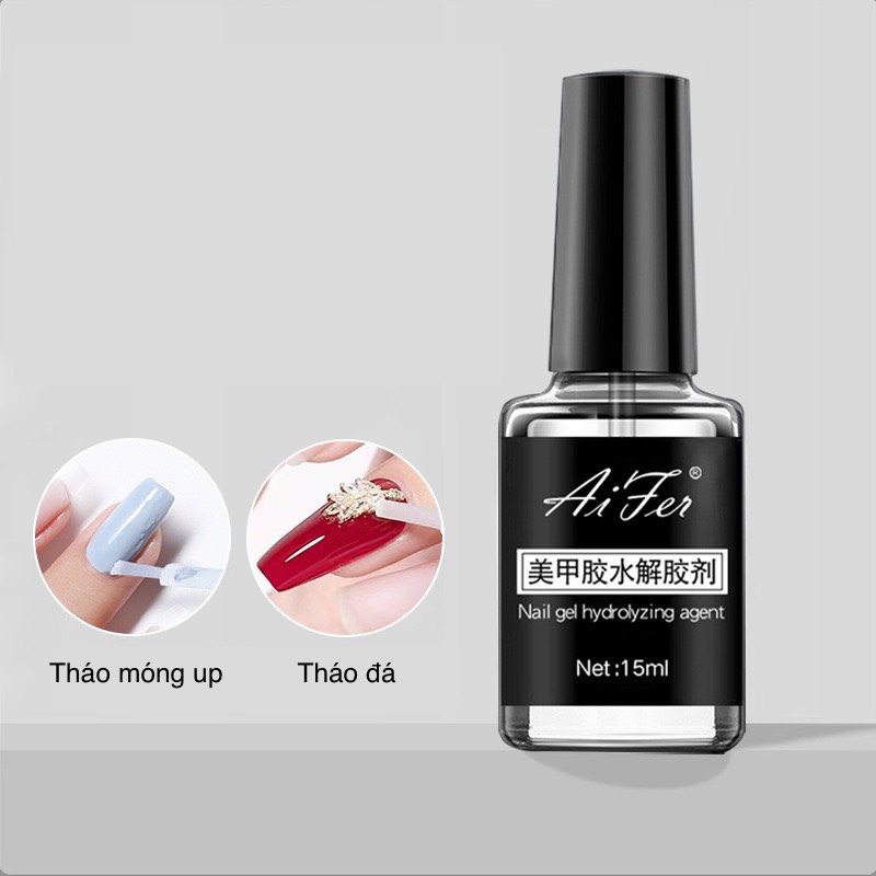 Nước tháo móng giả Nail siêu nhanh nước tháo đá AiFer  - Nước tháo đá Nước sáng đá Nail chai 15ml