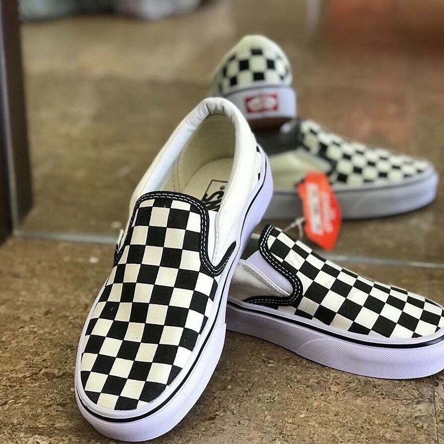 [SALE SỐC-TẶNG HỘP] Giày thể thao vanz. lười caro đen trắng size 36-43