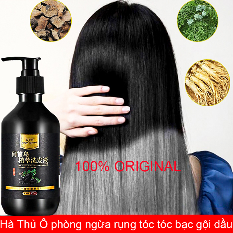 Dầu gội đen tóc Dầu Gội Thường Trực Thực Vật Hữu Cơ Tinh Chất Cho Nam Nữ Da Trắng Xám Màu Tóc 300ml 