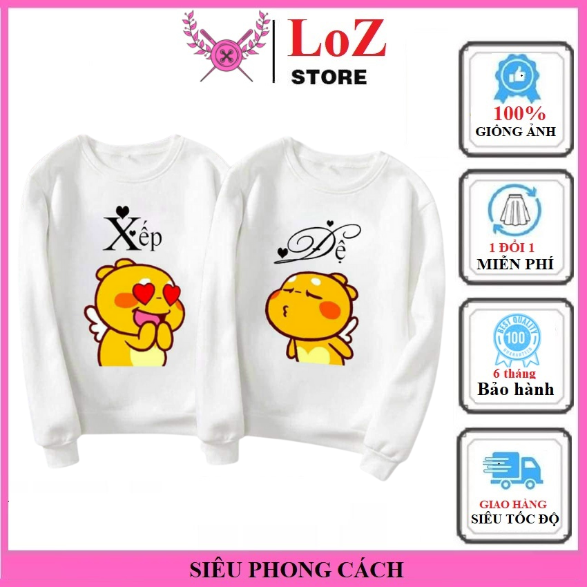 [ SIÊU PHONG CÁCH ] Áo xếp đệ cảm xúc tay dài  DD01-  LOZITAR . { HÀNG ĐẸP } Vải nỉ bông da cá mềm mại có lớp lông dày dặn dễ phối đồ cực đẹp áo đôi nam nữ, áo cặp nam nữ