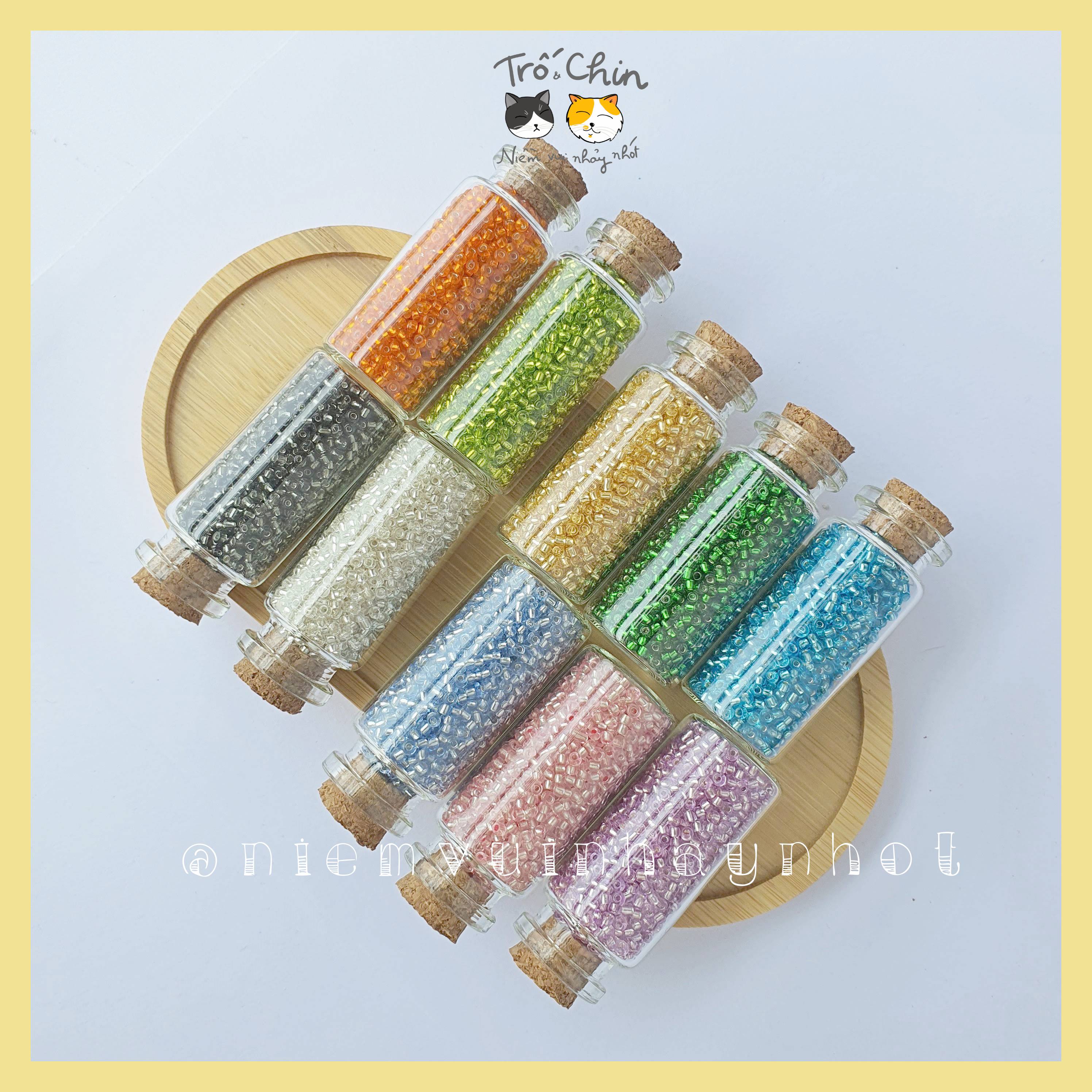 Hạt cườm lõi bạc 2mm làm đồ thủ công