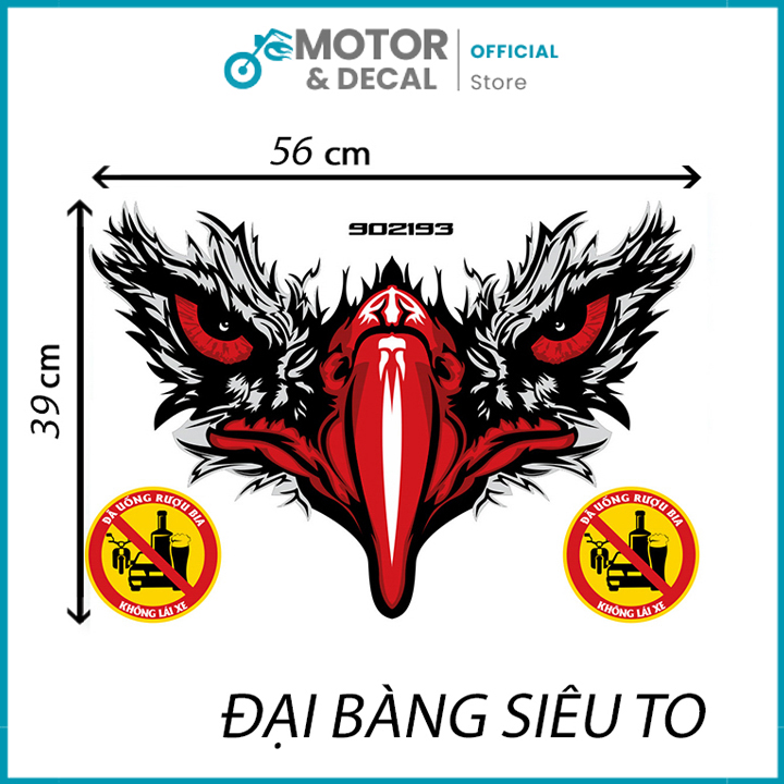 Tem mỏ đại bàng - Tem 3 lớp cao cấp trang trí đa năng chất lượng - Motor & Decal - MDB Giá 39,000 Đồng*Miễn phí vận chuyển