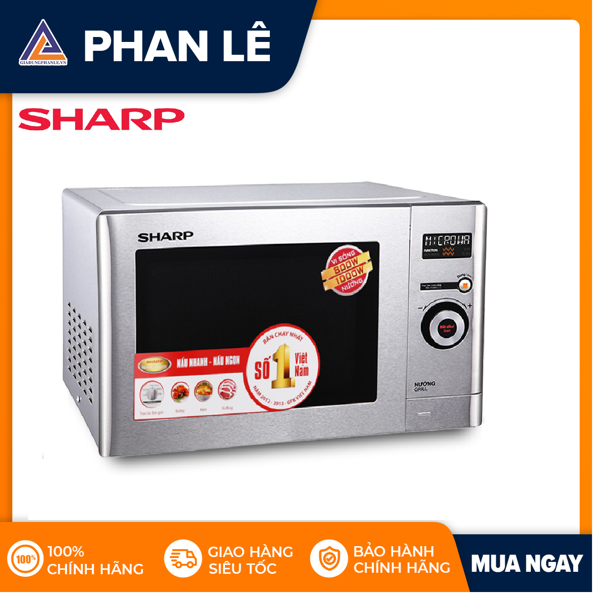 Lò vi sóng có nướng sharp r-g623vn - 23 lít