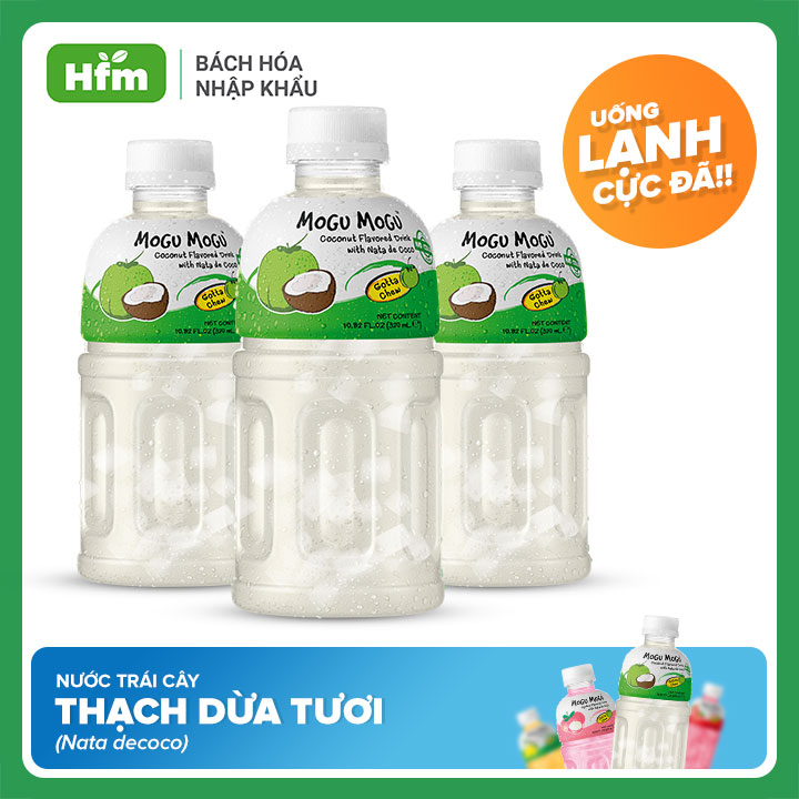 [MUA 3 TẶNG 1 GÓI SACHI PHỦ VỊ] Nước Mogu Mogu 320ML Thạch Dừa Thái Lan Hương Trái Cây