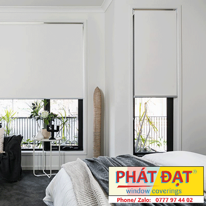 (Rèm ngang 0.6m) Rèm cuốn, rèm sáo cuốn vải trơn 6 màu, chống nắng 100%, đặt theo yêu cầu