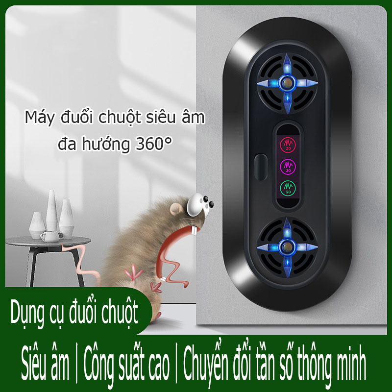 Máy đuổi chuột siêu âm thông minh, máy đuổi chuột mạnh mẽ công suất cao, bẫy chuột điện tử gia dụng, máy diệt chuột