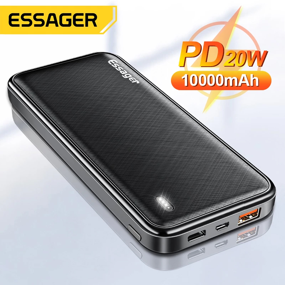 Essager PD 20W 10000mAh Power Bank Portable Charging External Battery Charger 10000 mAh Powerbank Fo