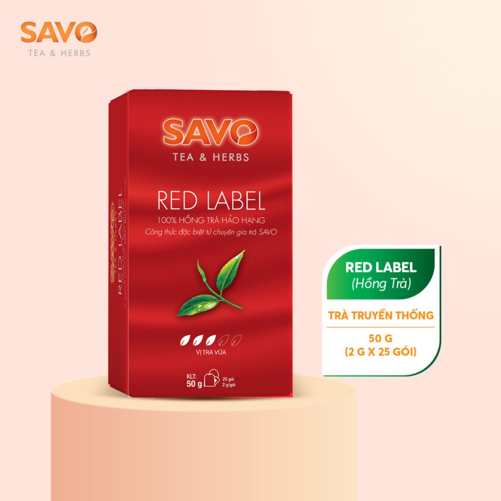 Hồng trà túi lọc savo - hộp 25 gói x 2g