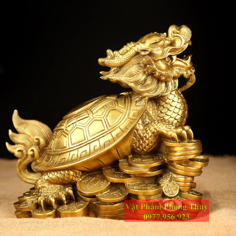 Long quy đồng nguyên chất- rùa đầu rồng 18cm