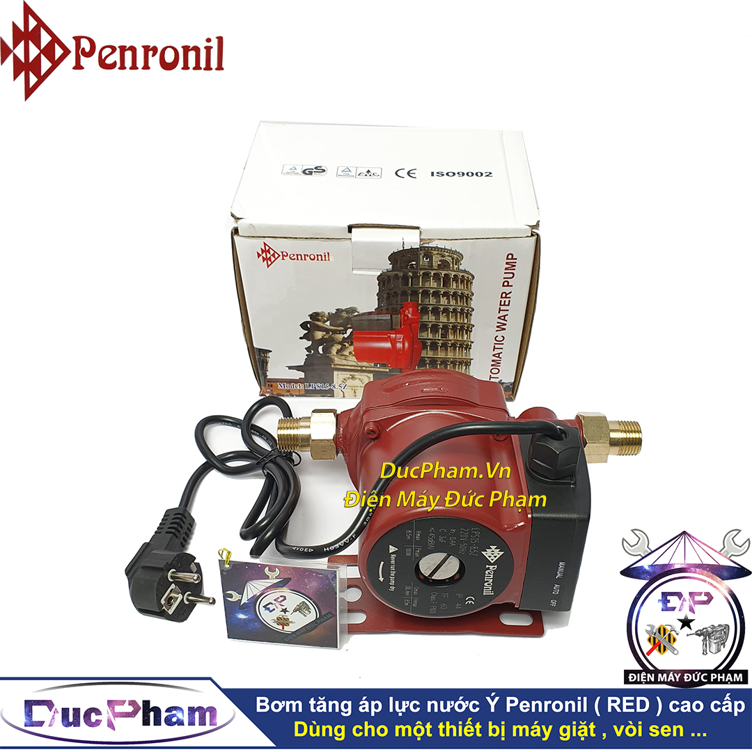 Bơm tăng áp lực nước Ý Penronil Red Cao Cấp - Máy bơm tăng áp cho bình nóng lạnh - Máy bơm tăng áp cho vòi sen - Máy bơm tăng áp cho máy giặt