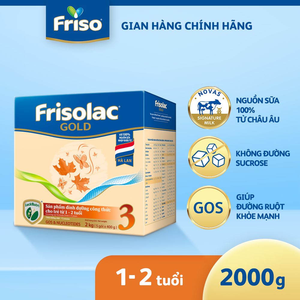Sữa bột frisolac gold 3 hộp giấy 2kg
