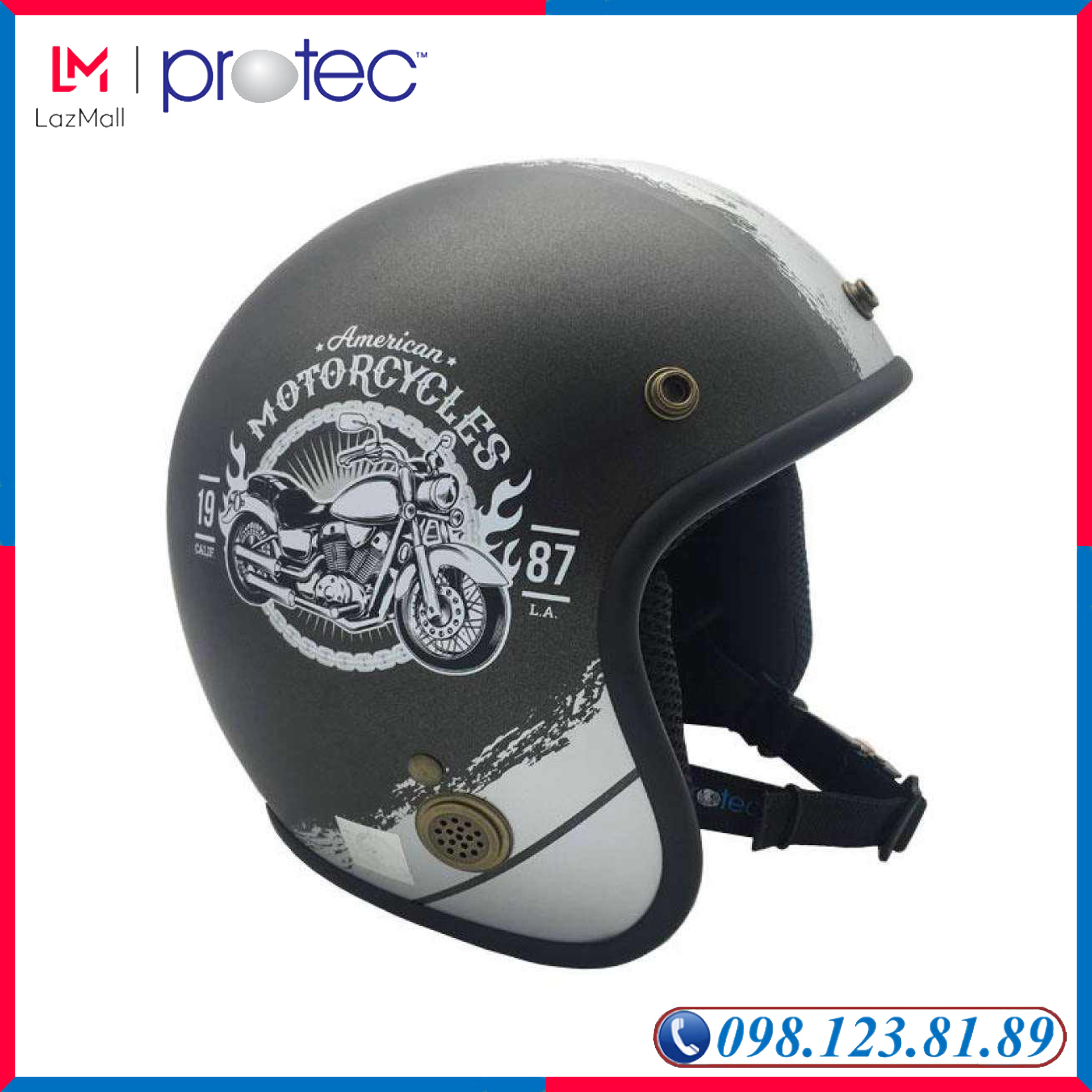 Mũ Bảo Hiểm 3/4 Đầu Thời Trang, Cao Cấp Protec Star Phù Hợp Cho Người Đi Phượt , An Toàn, Bền Đẹp, Chắc Chắn - PROTEC HELMET