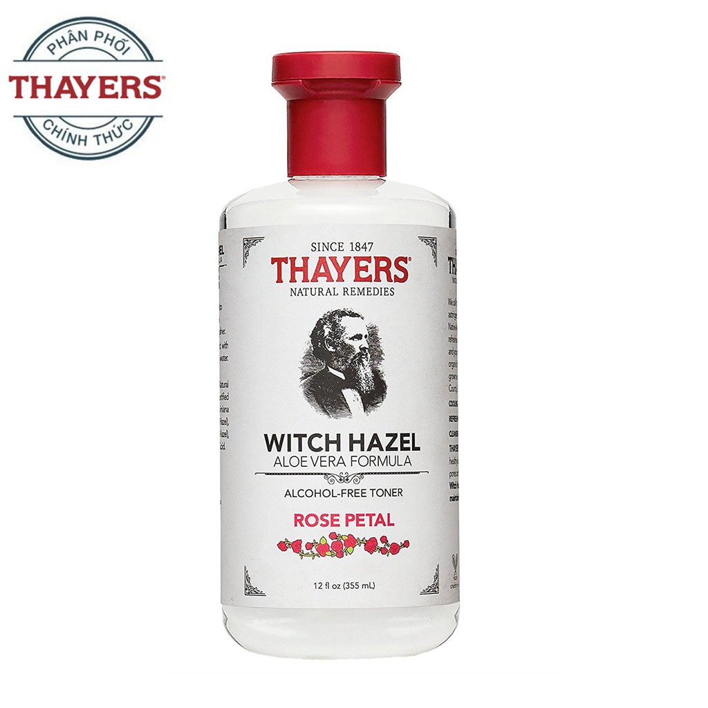 Nước Hoa Hồng Không Cồn Thayers Witch Hazel Rose Petal 355ml (Dành cho da khô, da thường)