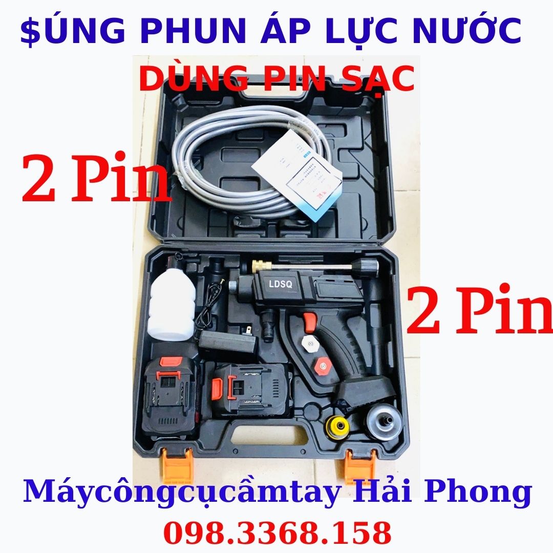 MÁY PHUN NƯỚC ÁP LỰC DÙNG PIN - CÓ KÈM SẴN PIN 10Cell Lithium-Ion ( HỘP NHỰA )