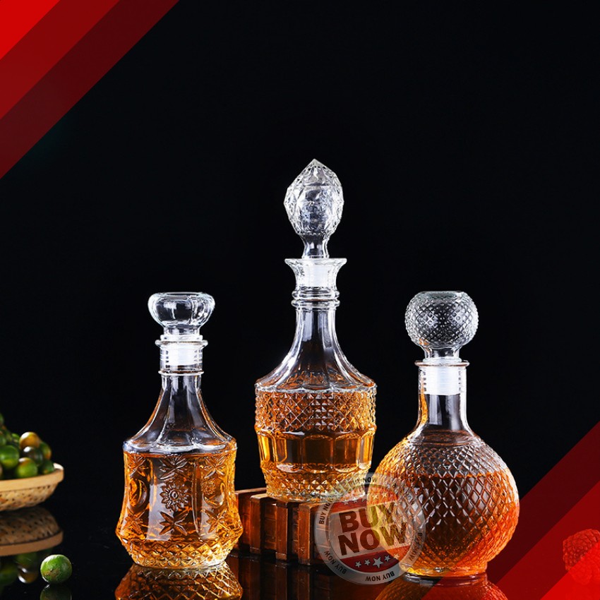 Combo 3 Chai Đựng Rượu 700ml – 800ml -1000ml – CB-M08M06M02 - Chai Đựng Rượu Thủy Tinh - Bình Ngâm Rượu - Chai Rượu Kiểu – Chai Thủy Tinh 750ml – Vỏ Chai Rượu 1000ml – Topbanchaynhat