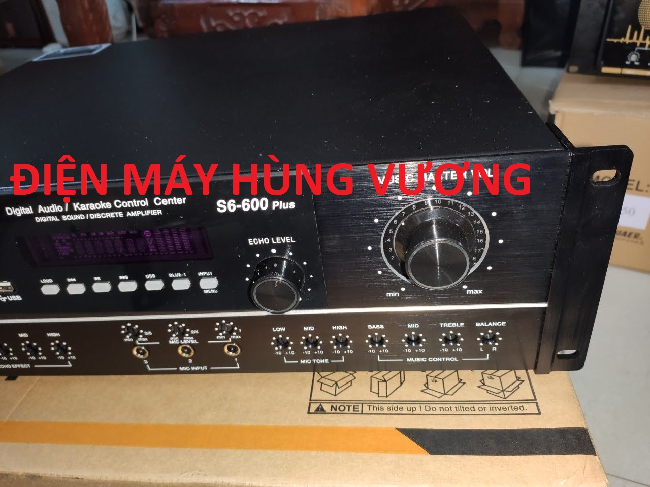 Âm ly Amply đẩy liền vang P Audio S6 600 Plus 22 sò có  bluetoothUSB Line optical. .
